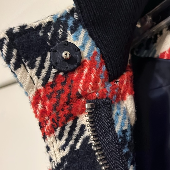 Banana Republic Italian plaid stadium coat   LIKE NEW! Worn once 1/2 tag on - Picture 5 of 13